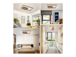 NETTLIFE, plafón LED moderno de 12W, madera, 3000K.