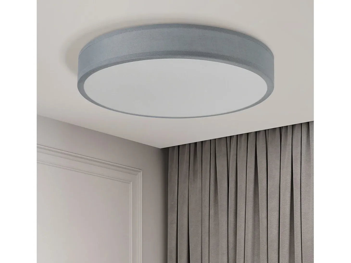 NETTLIFE Plafón LED para habitación, lámpara de techo con pantalla difusora de tejido moderno, redondo, 3000K, 12W