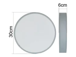 NETTLIFE Plafón LED para habitación, lámpara de techo con pantalla difusora de tejido moderno, redondo, 3000K, 12W