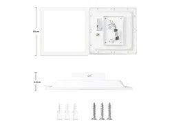 NETTLIFE Plafón LED para salón, panel de 60*60 cm, 40 W, plano, 3000 K.