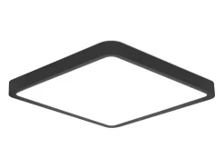 NETTLIFE Plafón LED Plano 23CM 6500K 18W Cuadrado Dormitorio Negro LED Integrado Permanentemente