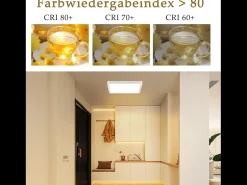 NETTLIFE Plafón LED Plano 23CM 3000 18W Cuadrado Dormitorio Blanco LED Integrado Permanentemente