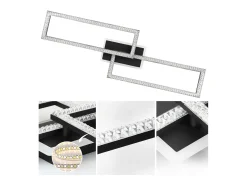 NETTLIFE Plafón LED regulable diseño moderno 56W negro