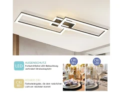 NETTLIFE Plafón LED regulable diseño moderno 56W negro