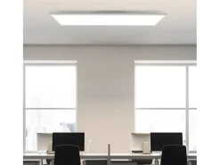 NETTLIFE Plafón LED regulable 100x25 cm, panel de techo plano largo con mando a distancia, blanco grande, 24W.