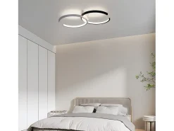 NETTLIFE Plafón LED 37W, 54x32x8,5cm Moderno Regulable con Mando a Distancia Lámpara de Salón de Diseño de Metal para Dormitorio Oficina