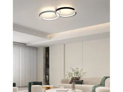 NETTLIFE Plafón LED 37W, 54x32x8,5cm Moderno Regulable con Mando a Distancia Lámpara de Salón de Diseño de Metal para Dormitorio Oficina