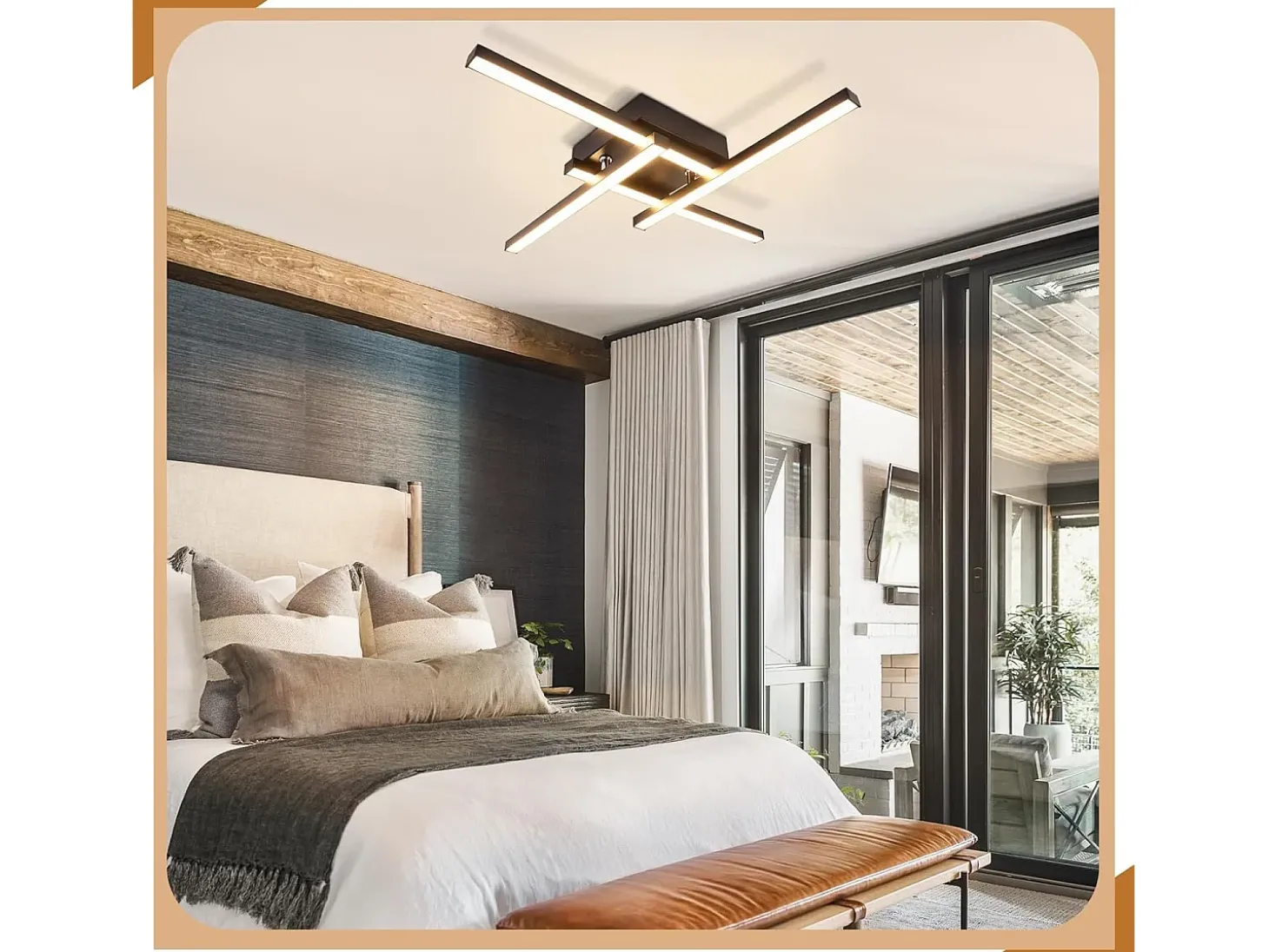 NETTLIFE, plafóndido LED blanco cálido, diseño moderno, 24 W, 3000 K