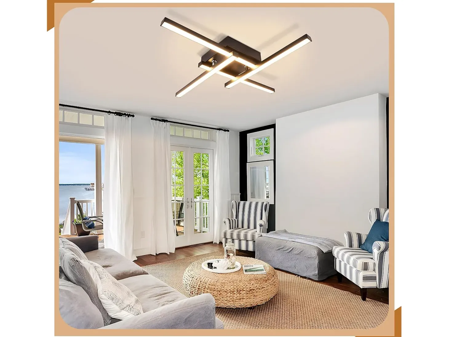 NETTLIFE, plafóndido LED blanco cálido, diseño moderno, 24 W, 3000 K