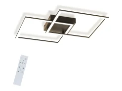 NETTLIFE Plafóndoro LED para salón - lámpara para salón y cocina, regulable de intensidad, 52W, negro.