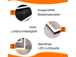 NETTLIFE Plafóndrico LED de 32W, blanco cálido moderno, 3000K.
