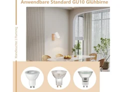 NETTLIFE Plafónero de techo, 1 bombilla, lámpara de pasillo de madera, pasillo blanco, moderno plafónero de metal, GU10, 350° para.