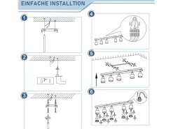 NETTLIFE Plafonario blanco moderno: 5 focos orientables de techo en metal, plafonario GU10, para dormitorio, comedor, sin bombilla.