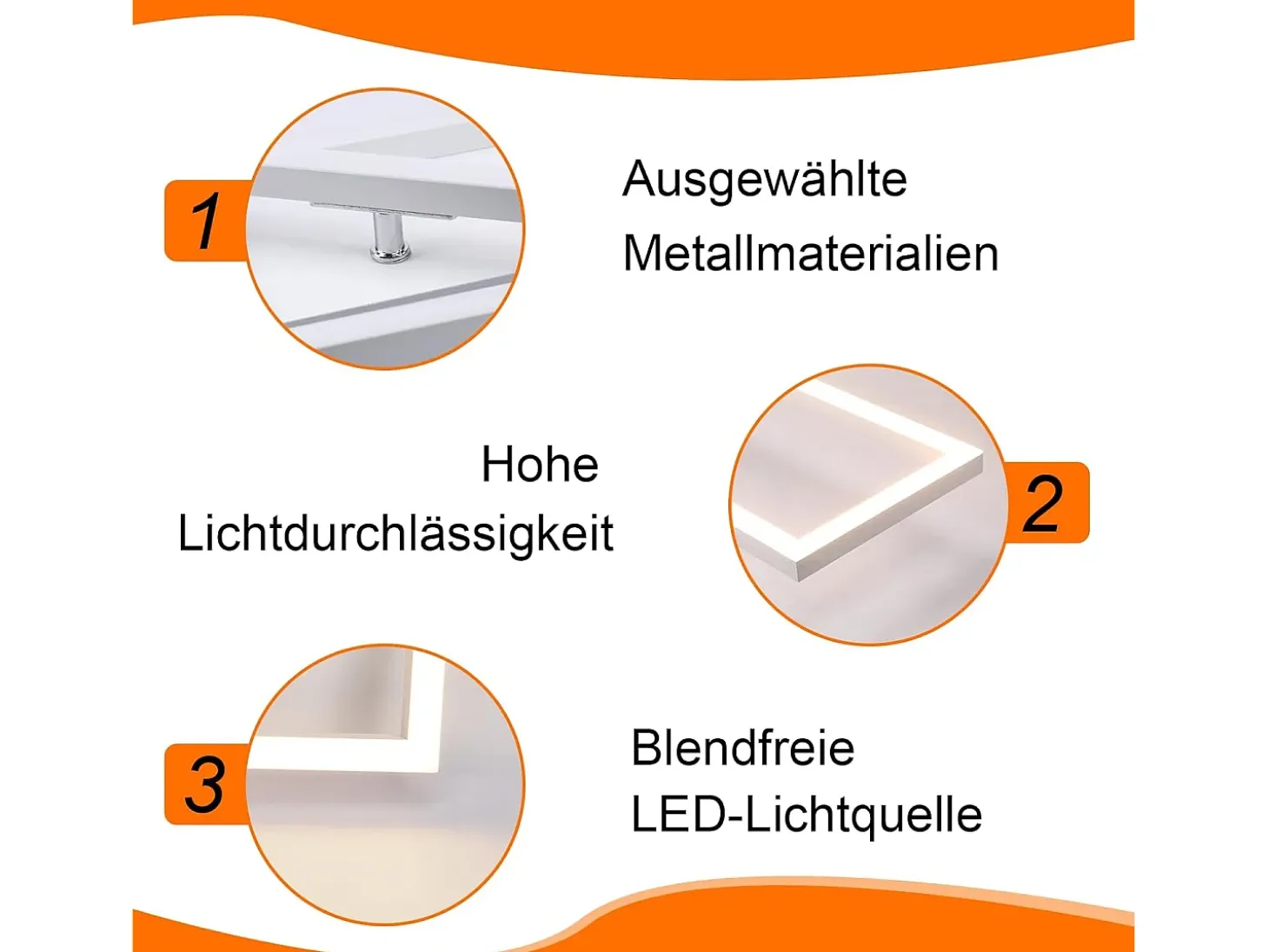 NETTLIFE Plafonario LED Blanco Marco Moderno 32W 3000K