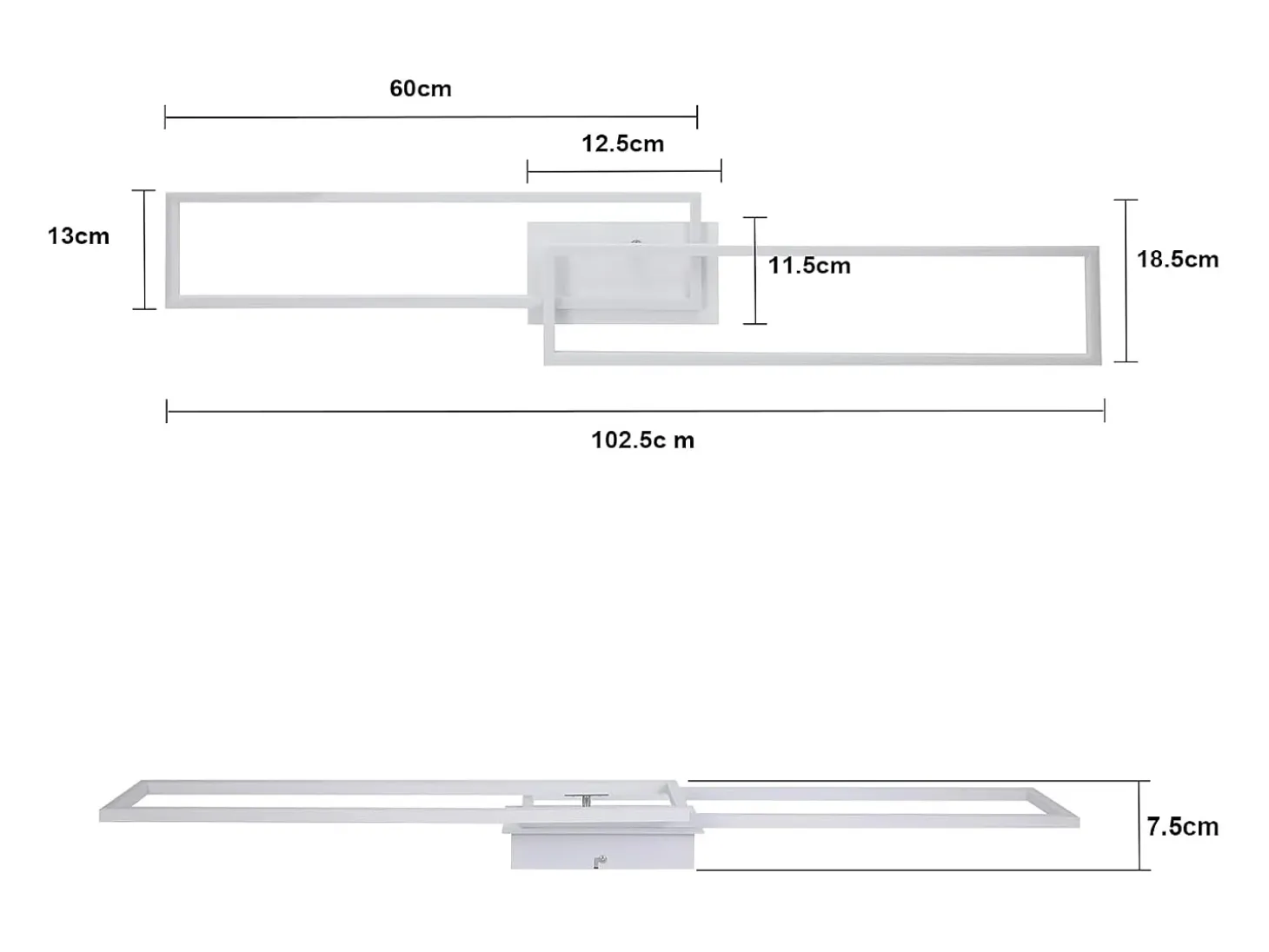 NETTLIFE Plafonario LED Blanco Marco Moderno 32W 3000K