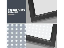 NETTLIFE Plafonario LED de intensidad variable de 100x25 cm con mando a distancia negro, 24 W.