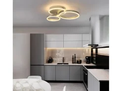 NETTLIFE Plafonario LED de intensidad variable, diseño en anillo, con mando a distancia moderno, 46W.