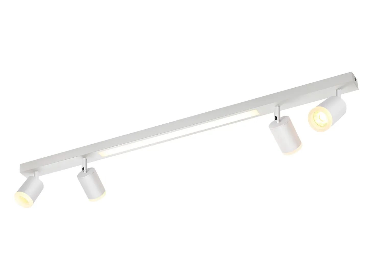 NETTLIFE Plafonario LED de 4 bombillas regulables, 38 W, blanco, con control remoto, 3000K - 6500K, orientable 350°