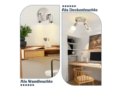 NETTLIFE Plafonario LED GU10 - 3 Luces de Techo Redondas Modernas, Luces de Techo de 350° para Cocinas, Pasillos, Habitaciones y Salones - Sin Bombilla, Cromado