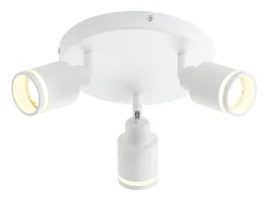 NETTLIFE Plafonero blanco moderno: 3 focos orientables del techo de metal, plafonero GU10, para habitación, comedor, sin bombilla.