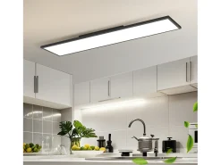 NETTLIFE Plafonero LED 120 x 30 - Panel de techo de intensidad variable, lámpara de luz diurna larga, escritorio plano con mando a distancia, 40 W