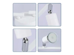 NETTLIFE Plafonero LED de 4 bombillas GU10, plafonero moderno con luz de punto para interiores, blanco.
