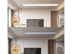 NETTLIFE Plafonero LED de 120 cm y 36 W, tubo de luz para habitaciones húmedas, 4000 K, lámpara para bodega, blanco neutro, ángulo de haz largo de 180°.