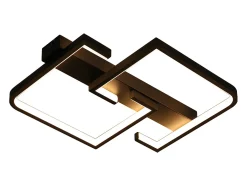 NETTLIFE Plafonero LED Plafonero Negro de 19W, 30 cm, Blanco Cálido Moderno 3000K, Diseño Geométrico
