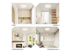 NETTLIFE Segunda lámpara de techo LED para la sala de estar - Ø 16,5 cm, 4000 K, 5 W, blanco neutro, para el pasillo, la habitación infantil.