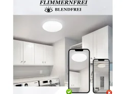 NETTLIFE. Segundo LED - Luz de techo para cocina - Dormitorio, diámetro de 16,5 cm, 6500 K, blanco frío, 5 W.