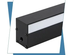 NETTLIFE Set de 2 apliques de pared para interior negro 100CM aplique de pared moderno pasillo 32W