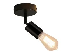 NETTLIFE Spot E27 lámpara de pared vintage negra lámpara de cocina giratoria de 350° para salón, dormitorio máx.40 W