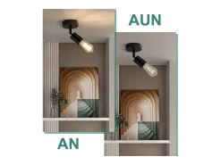 NETTLIFE Spot E27 lámpara de pared vintage negra lámpara de cocina giratoria de 350° para salón, dormitorio máx.40 W