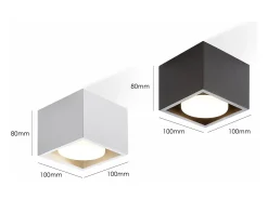 NETTLIFE Spot LED Luces de techo Negro GX53 MAX.5W Foco giratorio cuadrado para cocina Sala Comedor Pasillo