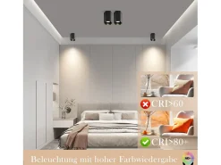 NETTLIFE Spots GU10 Lámpara de techo negra Focos de diseño hexagonales Máx.40W para el pasillo de la sala de estar - sin bombilla