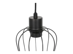NETTLIFE Suspensión retro, lámpara de suspensión vintage de madera industrial negra E27.