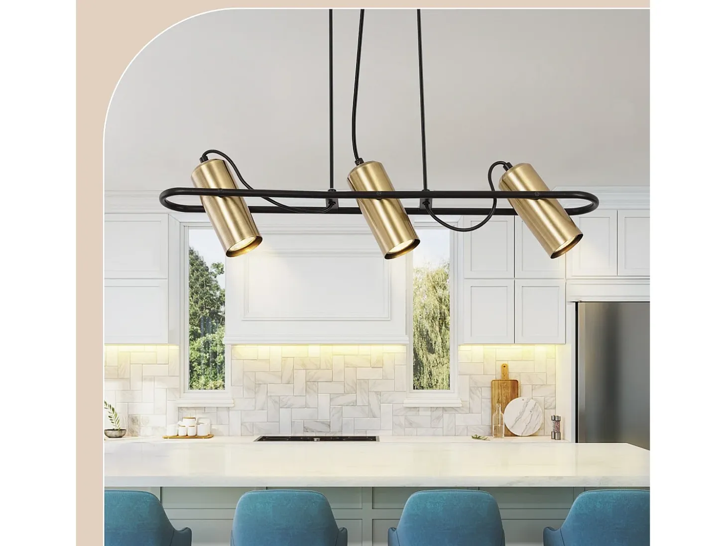 NETTLIFE Suspensión Vintage de 3 Llaves para Comedor. Lámpara de Techo con Diseño Industrial GU10.