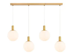 NETTLIFE Suspensiones de vidrio E27, Suspensión de 4 luces, colgante, Altura regulable, Lámpara colgante moderna