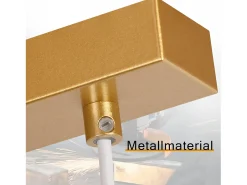NETTLIFE Suspensiones de vidrio E27, Suspensión de 4 luces, colgante, Altura regulable, Lámpara colgante moderna
