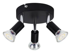NETTLIFE Techo de 3 Focos GU10 de Metal Negro Orientable Estilo Industrial para Interior Cocina Salón Dormitorio