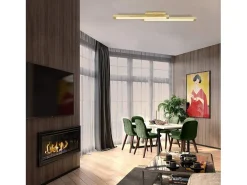 NETTLIFE Techo luminoso LED, madera clara de 90 cm, 3000 K, blanco cálido, lámpara de diseño retro para el dormitorio, para salón, dormitorio, pasillo, comedor.