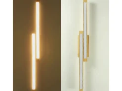 NETTLIFE Techo luminoso LED, madera clara de 90 cm, 3000 K, blanco cálido, lámpara de diseño retro para el dormitorio, para salón, dormitorio, pasillo, comedor.