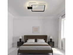 NETTLIFE Techo luminoso LED, 45 * 41 cm, 46 vatios, intensidad variable, 3000 - 6000 Kelvin, lámpara negra con diseño para dormitorio, oficina y cocina.
