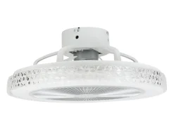 NETTLIFE Ventilador de techo LED con control remoto, silencioso, 48,5cm, ajustable, temporizador, cristal, para salón/dormitorio.