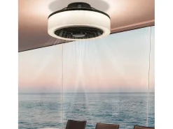 NETTLIFE Ventilador de techo LED con iluminación - 39,5cm Moderno, grande y silencioso, mando a distancia, temporizador, 34W, regulable 3000K-6000K