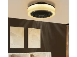 NETTLIFE Ventilador de techo LED con iluminación - 39,5cm Moderno, grande y silencioso, mando a distancia, temporizador, 34W, regulable 3000K-6000K