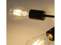 NETTLIFE Vintage - Lámpara de techo con 6 bombillas E27, salón industrial, negro, retro, para dormitorio - Lámpara, estilo rústico, lámpara para mesa del comedor.