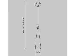 Nevill Lámpara Colgante de Techo Slim Negra, 1 Luz, GU10