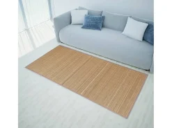Noisiel Alfombra rectangular de bambú marrón 150 x 200 cm