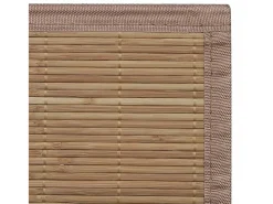 Noisiel Alfombra rectangular de bambú marrón 150 x 200 cm